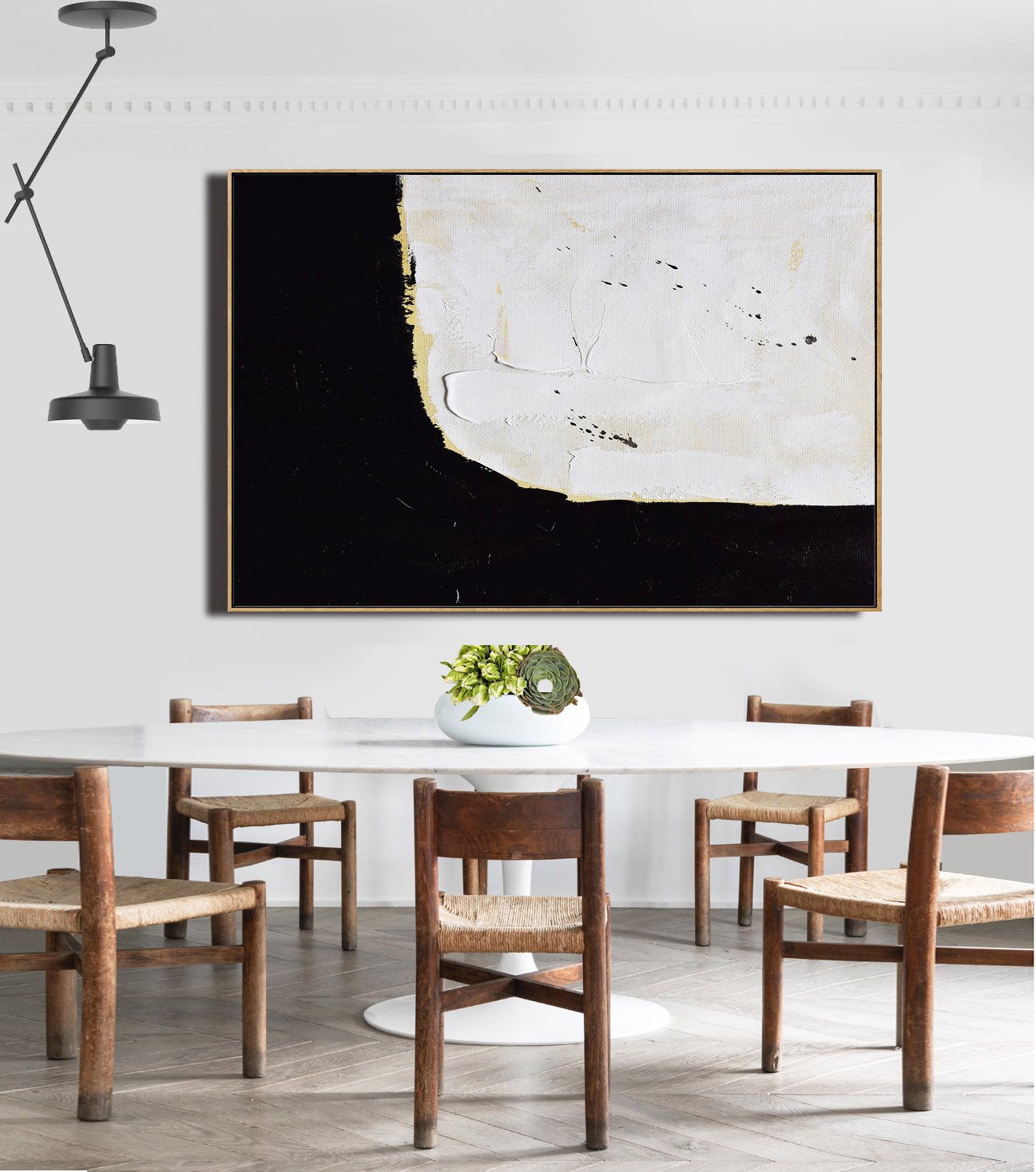 Horizontal Palette Knife Minimalist Art #C35Z